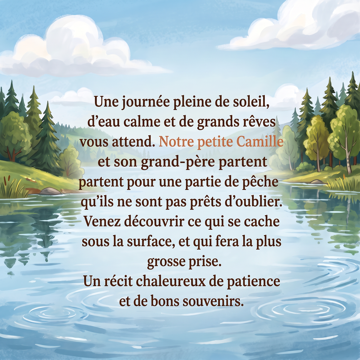 Quatrième de couverture de « Camille et papi à la pêche »