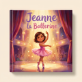 Livre personnalisé « Jeanne la Ballerine » sur fond clair et neutre