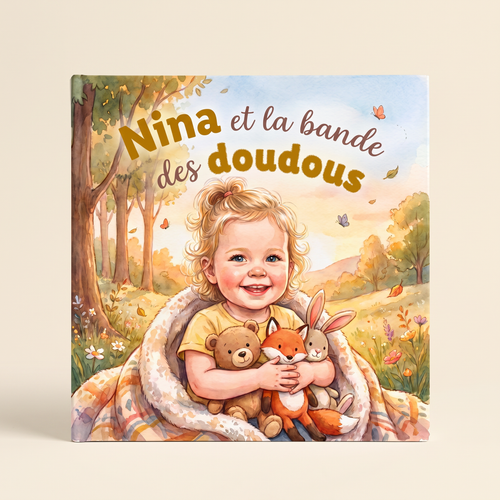 Livre fermé « Nina et la bande des doudous » sur fond neutre