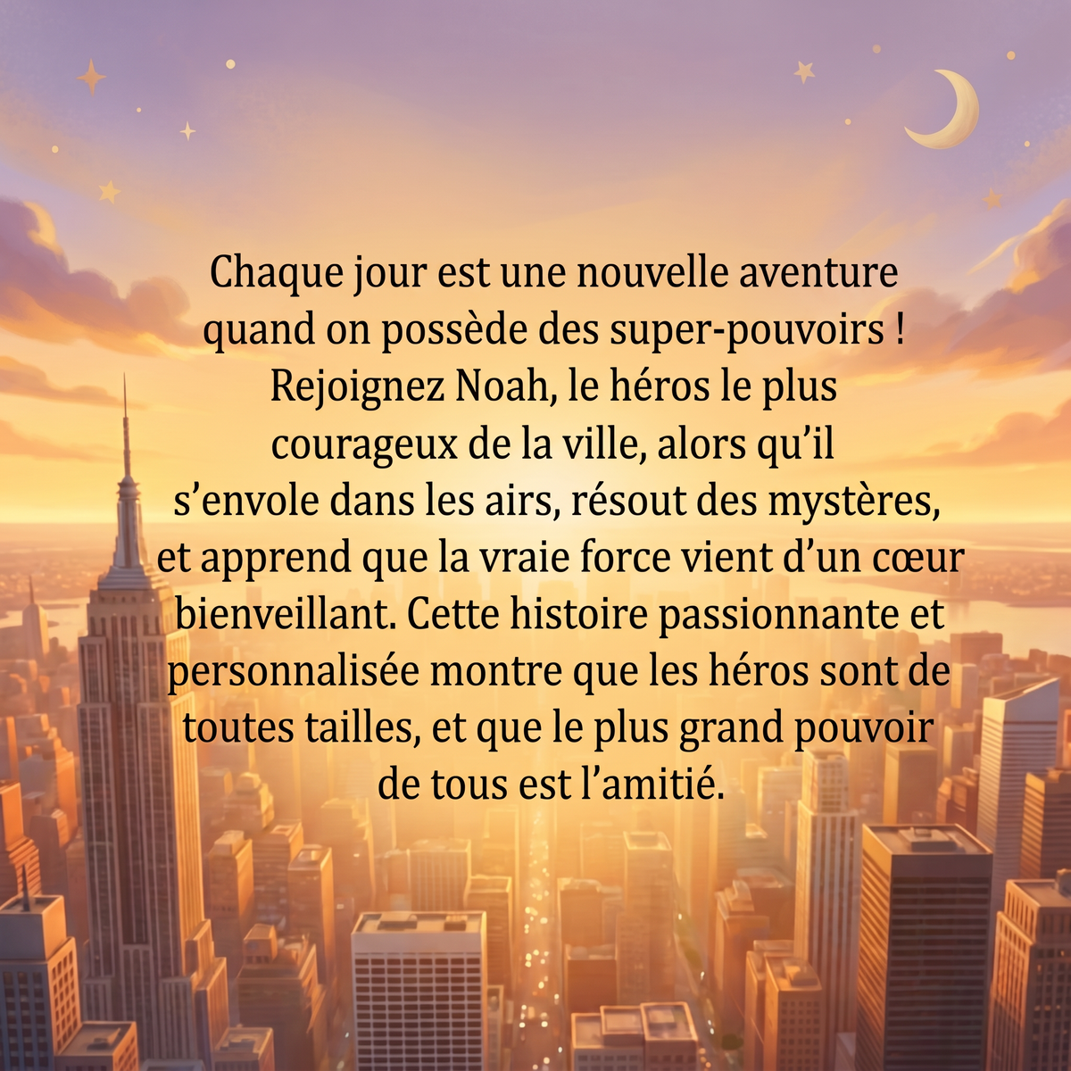 Quatrième de couverture de « NOAH: LE PLUS GRAND SUPER-HÉROS DU MONDE »