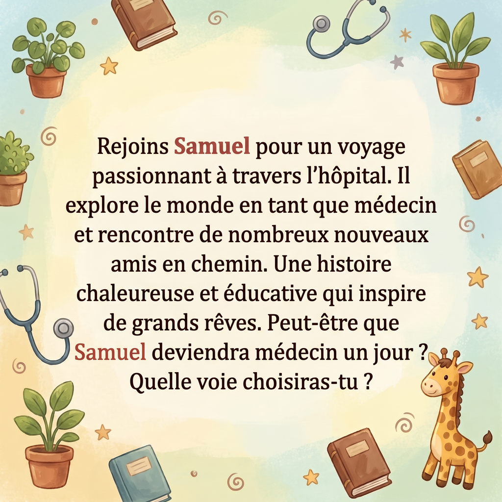 Quatrième de couverture de « Samuel devient médecin: Un docteur pour tous! »