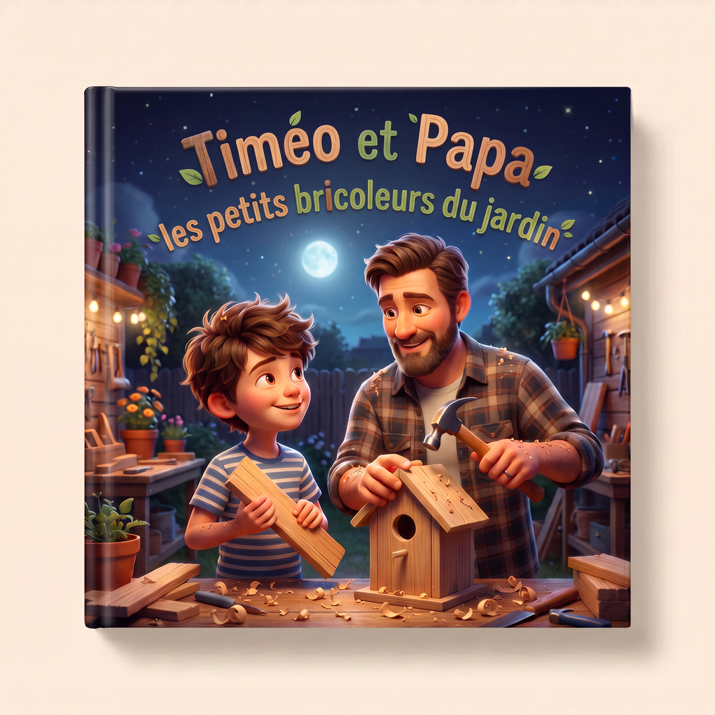 Image de « Timéo et Papa les petits bricoleurs du jardin »