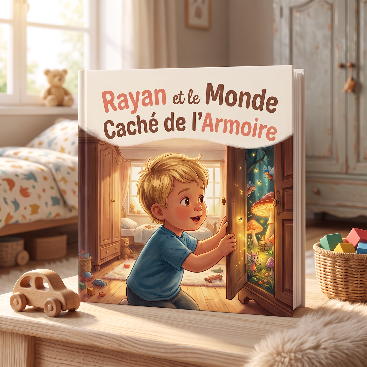 Livre fermé « Rayan et le monde caché dans l'armoire » sur fond neutre