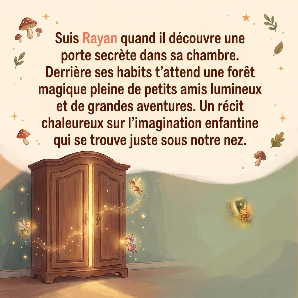 Quatrième de couverture de « Rayan et le monde caché dans l'armoire »
