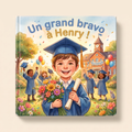 Livre personnalisé « Un grand bravo à Henry ! » sur fond clair et neutre